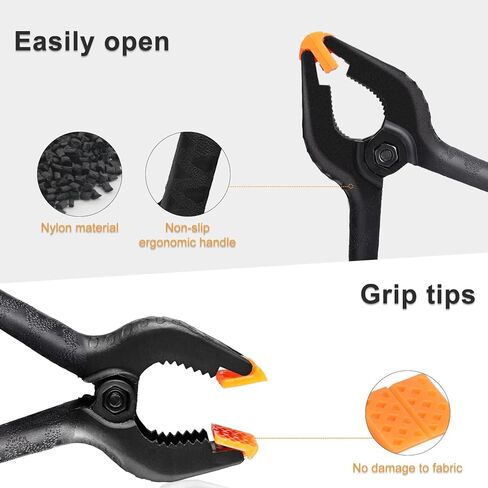 Hpusn خلفية الربيع المشابك 6 حزمة، 4.5 بوصة مقاطع الثقيلة لحامل الخلفيات، خلفيات استوديو الصور الورقية، خلفية الموسلين، قماش in Kuwait