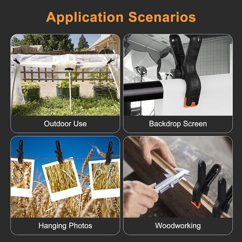 Hpusn خلفية الربيع المشابك 6 حزمة، 4.5 بوصة مقاطع الثقيلة لحامل الخلفيات، خلفيات استوديو الصور الورقية، خلفية الموسلين، قماش in Kuwait