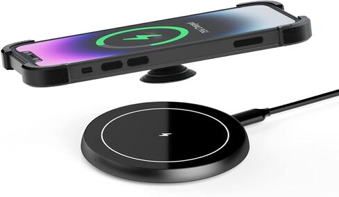 شاحن هاتف لاسلكي KPON لجرابات Popsocket/OtterBox/سميكة تصل إلى 10 مم - محطة شحن هاتف لاسلكية بحد أقصى 15 وات، متوافق مع iPhone 15/14/13/12 (المحول غير متضمن) in Kuwait