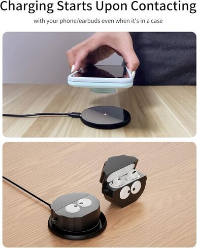 شاحن هاتف لاسلكي KPON لجرابات Popsocket/OtterBox/سميكة تصل إلى 10 مم - محطة شحن هاتف لاسلكية بحد أقصى 15 وات، متوافق مع iPhone 15/14/13/12 (المحول غير متضمن) in Kuwait