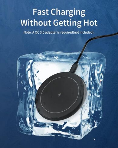 شاحن هاتف لاسلكي KPON لجرابات Popsocket/OtterBox/سميكة تصل إلى 10 مم - محطة شحن هاتف لاسلكية بحد أقصى 15 وات، متوافق مع iPhone 15/14/13/12 (المحول غير متضمن) in Kuwait