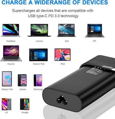 130W Dell شاحن الكمبيوتر المحمول USB C محول لـ Dell XPS 15 17 9520 9510 9500 9710 Dell Precision 3560 3571 5520 5560 5570 3561 Dell Latitude 5511 5420 7410 7310 7210 9410 HA130PM170 DA130PM 170 سلك الطاقة in Kuwait