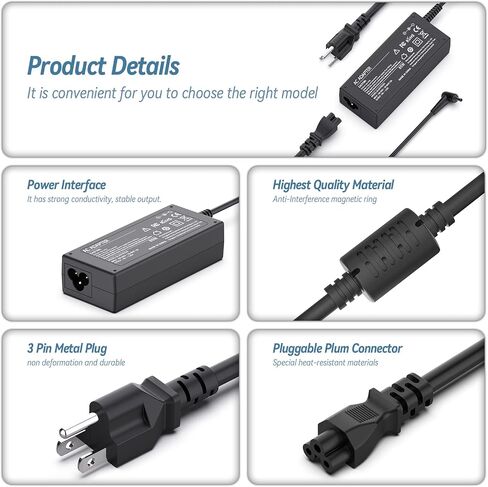 Acer 65W Laptop Charger for Acer Chromebook 11 13 14 15 R11 R13 CB3 CB5 C740 C720 C738T C731 C738T CB3-532 N15Q8 N15Q9 N16Q1 A13-045N2A A11-065N1A Spin 1 3 5 Swift 3 N16P1 CB3-131 Power Supply Cord in Saudi Arabia