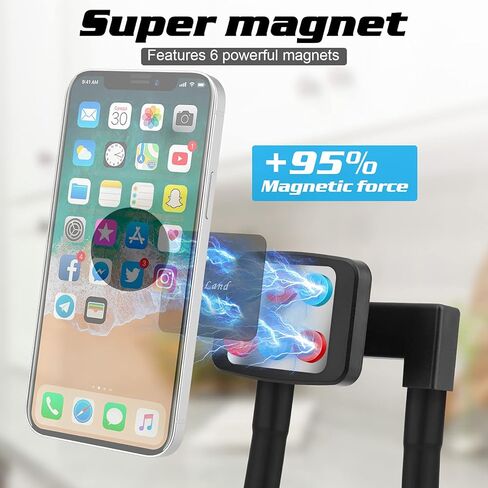 حامل الهاتف المغناطيسي B-Land ، حامل الهاتف الخليوي العالمي حامل الهاتف المحمول حامل مرن الكمبيوتر اللوحي حامل الرقبة حامل الهاتف ، متوافق مع الهواتف والأجهزة اللوحية in Kuwait