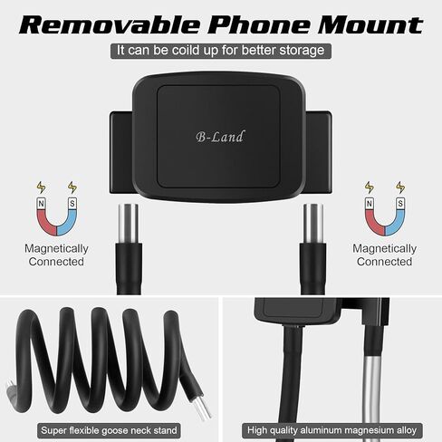 حامل الهاتف المغناطيسي B-Land ، حامل الهاتف الخليوي العالمي حامل الهاتف المحمول حامل مرن الكمبيوتر اللوحي حامل الرقبة حامل الهاتف ، متوافق مع الهواتف والأجهزة اللوحية in Kuwait