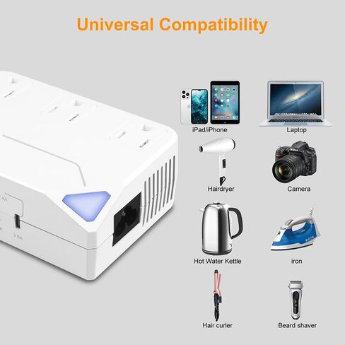 fbdd محول الجهد لنا إلى أوروبا ومحول السفر العالمي، 2300 واط 220 فولت إلى 110 فولت محول الطاقة التحرير والسرد، 4 محول powe المكونات، محول السفر محول الهاتف الخليوي لمجفف الشعر للمملكة المتحدة إيطاليا in Kuwait