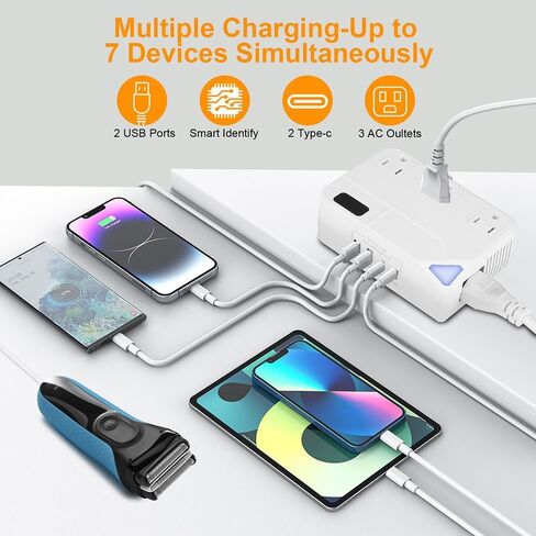 fbdd محول الجهد لنا إلى أوروبا ومحول السفر العالمي، 2300 واط 220 فولت إلى 110 فولت محول الطاقة التحرير والسرد، 4 محول powe المكونات، محول السفر محول الهاتف الخليوي لمجفف الشعر للمملكة المتحدة إيطاليا in Kuwait