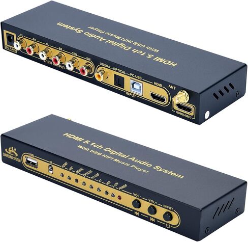 جهاز فك ترميز الصوت المحيطي AtNeDcVh 5.1 متوافق مع DTS AC3، HDMI 2.0b 4K 60 هرتز HDR 3D HDCP 2.3 2.2 1.4 مستخرج فاصل، نظام فيديو صوتي تناظري رقمي 192 كيلو هرتز/24 بت للأفلام والألعاب والموسيقى in Kuwait