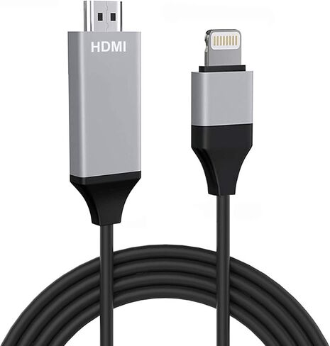 Wahbite iPhone to TV HDMI Cable, MFi Certified Lightning to HDMI Cord for iPhone/iPad/iPod on TV/Projector/Monitor, 6.6ft in Saudi Arabia