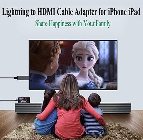 Wahbite iPhone to TV HDMI Cable, MFi Certified Lightning to HDMI Cord for iPhone/iPad/iPod on TV/Projector/Monitor, 6.6ft in Saudi Arabia