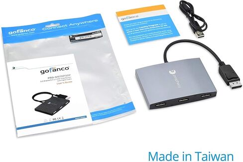 gofanco Prophecy 1x3 DisplayPort 1.2 to 3 Port DisplayPort Adapter – DP to Triple DisplayPort MST Hub with Extended Display Mode - 4K @30Hz, for Windows PCs, Not Mac OS Compatible, TAA Compliant in Saudi Arabia