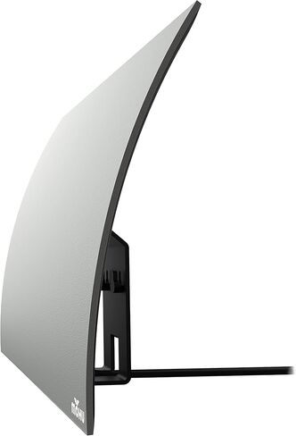 Mohu Curve - هوائي تلفزيون داخلي، نطاق 60 ميل، مضخم Jolt Switch، UHF VHF، متعدد الاتجاهات، 4K UHD، تلفزيون NEXTGEN - مع حامل أساسي، كابل بطول 10 أقدام in Kuwait