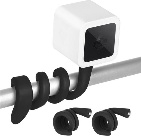 حامل ملتوي مكون من قطعتين لكاميرا Wyze Cam V3 الجديدة كليًا، وWyze Cam Pan V3 وWyze Cam Outdoor، ودعامة تثبيت مرنة على شكل عنق الإوز لربط الكاميرا في أي مكان بدون أدوات - أبيض in Kuwait