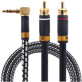 كابل Wekuant Audiophile RCA، [3M/9.8 قدم، قلب نحاسي مطلي بالفضة] كابل محول صوت ستيريو 3.5 مم ذكر إلى 2RCA ذكر بأقطار خارجية 6.5 مم للهواتف الذكية والأجهزة اللوحية ومكبرات الصوت والتلفزيون عالي الدقة in Kuwait