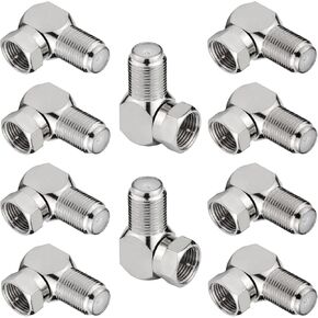 Right Angle Coax Connector, 5 Pack F Type 90 Degree Coaxial Male to Female Cable Connector, RG6 Adapter L Shape for Wall Mounted TV, Modem, Wall Plate, Satellite Receiver in Kuwait