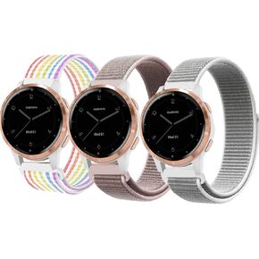 AOLLPU 3 عبوات 18 ملم من النايلون لساعات Garmin Venu 2S / Vivoactive 4S/ Venu 3S Vivomove 3S، حزام معصم بديل لسوار رياضي ناعم لـ Garmin Forerunner 255s/255s Music للرجال والنساء in Kuwait