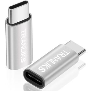 محول TRANLIKS USB C إلى الإضاءة، محول الإضاءة أنثى إلى USB C ذكر للشحن فقط (أحمر)