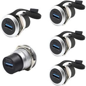 PENGLIN 2Pack USB 3.0 Panel Mount Coupler, USB Pass Through Connector, Female to Female Bulkhead Extension Adapter with Water/Dustcap | 5Gbps High-speed Transfer,With Water/Dustcap,Strong Zinc Die-casting Shell,Plug and play in Saudi Arabia
