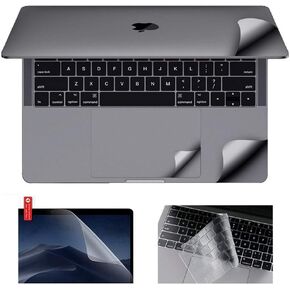 ستيكر لاصق من الفينيل لكامل الهيكل متوافق مع ابل ماك بوك 3 ام 6 في 1 غطاء حماية غير مرئي للكيبورد (ماك بوك برو 16 A2485 M1 ماكس (2021)، رمادي سبيس in Kuwait