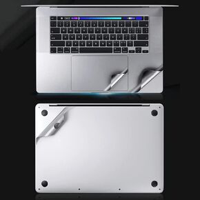 تريبونز ملصق حماية كامل من الفينيل متوافق مع ابل ماك بوك 3 ام 6 في 1 غطاء حماية غير مرئي للكيبورد (لجهاز ماك بوك برو 13 بوصة A2289 (2020)، فضي) in Kuwait