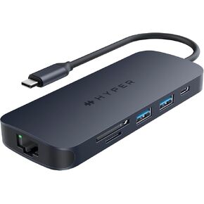 HyperDrive Next 8 Port USB C Hub for Mac, PC, and Chromebook with 4K60Hz HDMI, 2 USB-A, 10Gbps 140W Power Delivery, SD & microSD Card Reader, Ethernet Ports in Kuwait