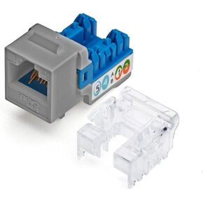 trueCABLE Cat5e Keystone Jack, Unshielded (UTP), 90 Degree Punch-Down, PoE++ (4PPoE) 100W, UL Listed, ETL Verified, ANSI/TIA Certified, Modular RJ45 Female, Yellow, 48 Pack
