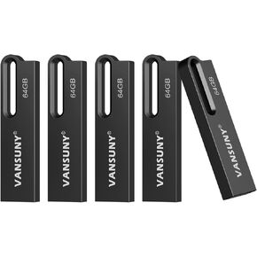 Vansuny 5 عبوات USB 3.0 محركات أقراص فلاش معدنية سعة 64 جيجابايت مقاومة للماء، أعواد ذاكرة عالية السرعة، محركات أقراص إبهام محمولة لأجهزة الكمبيوتر/الأجهزة اللوحية/Mac/الكمبيوتر المحمول in Kuwait
