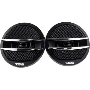 DS18 TX1R Tweeter X1 1.38-inch 200 Watts Max Pei Dome Ferrite Tweeters with Mounting Kit Angle, Flush, & Surface - Set of 2 (Black/Red)