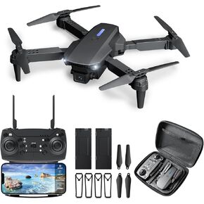 Hilldow Mini Drone للأطفال البالغين مع كاميرا HD 1080P، قابلة للطي FPV Live Video RC WiFi Quadcopter بدون طيار ارتفاع التدفق البصري هدايا للمبتدئين الأولاد والبنات مع وضع مقطوعة الرأس، تقلب ثلاثية الأبعاد in Kuwait