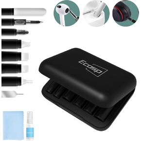 Cleaner Kit for Airpod, iPhone Cleaning Kit, Multi-Function Airpod Cleaner Kit Soft Brush for Phone Charging Port, Headphone, Earbuds, Earpods, Earphone,iPod, Case, iPhone, iPad, Laptop,Camera(Black)