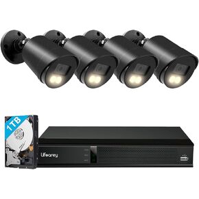 نظام أمان سلكي Lifoarey 1080P، DVR 8CH مع 1 تيرابايت HDD و4 قطع 1080P كاميرا أمان خارجية، رؤية ليلية ملونة، تسجيل 24/7، كشف الحركة، الوصول عن بعد لمراقبة أمن المنزل in Kuwait