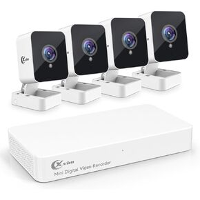 XVIM 8CH 1080P Wired Security Camera System with 64G Micro SD Extended Video Recording, 4pcs HD Outdoor Home Surveillance Cameras Night Vision Remote Access Motion Alert in Kuwait