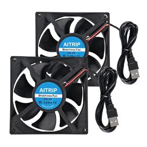 AITRIP 4PCS 80mm USB Fan 5V Brushless 8025 80x25mm for Cooling DIY PC Computer Case 3D Printer CPU Coolers Radiators