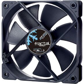 Fractal Design Dynamic X2 GP-12 Computer Fan - Silent Fan - High Airflow – 120x120x25 mm – 1200RPM – FDB-Bearings – Trip Wire - Aerodynamically Shaped Struts – 12v - Black Edition (Single)