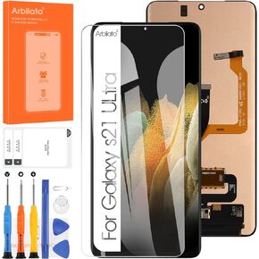 Screen for Samsung Galaxy S21 Ultra 5G Screen Replacement for Samsung S21 Ultra LCD Screen SM-G998B,SM-G998U Touch Display Digitizer Assembly Repair Parts (Black with Frame)