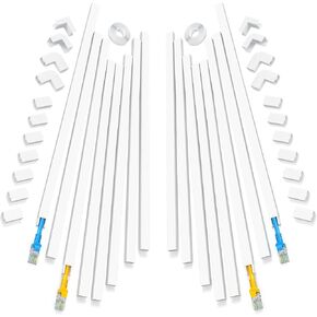 250in Cord Hider - One-Cord Cable Concealer - Yecaye Small Cord Cover on Wall Cable Management System - Cable Hider Cable Raceway Kit for Max 2 Cords, Wire Cover Home - 16X L15.7in W0.59in H0.4in