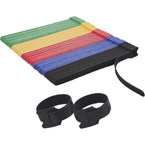 100 PCS Reusable Cable Ties with Hook and Loop, Multi-purpose Adjustable 8 Inch Cable Management Wire Ties Cable Straps for Organizing Home, Office and Data Centers (Multicolored) in Kuwait