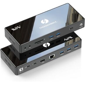 قاعدة Thunderbolt 4، محطة إرساء IVIIN Thunderbolt 4، شاشة مزدوجة 4K أو مفردة 8K@60 هرتز، محور Thunderbolt 4 16 في 1 مع كمبيوتر محمول USB C لشحن 85 وات متوافق مع MacBook Dell Hp، Thunderbolt 3 Dock in Kuwait