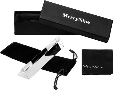 منشور مثلث من الزجاج البصري مقاس 6 بوصات من MerryNine لتدريس طيف الضوء الفيزيائي، والتصوير الفوتوغرافي، وصانع قوس قزح، وملتقطات أشعة الشمس، 150 مم مع صندوق هدايا (6 بوصة - 150 مم) in Kuwait