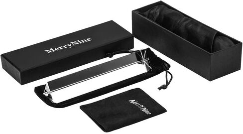 منشور مثلث من الزجاج البصري مقاس 6 بوصات من MerryNine لتدريس طيف الضوء الفيزيائي، والتصوير الفوتوغرافي، وصانع قوس قزح، وملتقطات أشعة الشمس، 150 مم مع صندوق هدايا (6 بوصة - 150 مم) in Kuwait