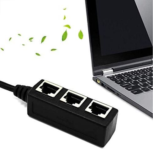 RJ45 Ethernet Splitter Cable, RJ45 1 Male to 3 x Female LAN Ethernet Splitter Adapter/Network Cable Suitable Super Cat5, Cat5e, Cat6, Cat7 LAN Ethernet Socket Connector Adapter in Saudi Arabia