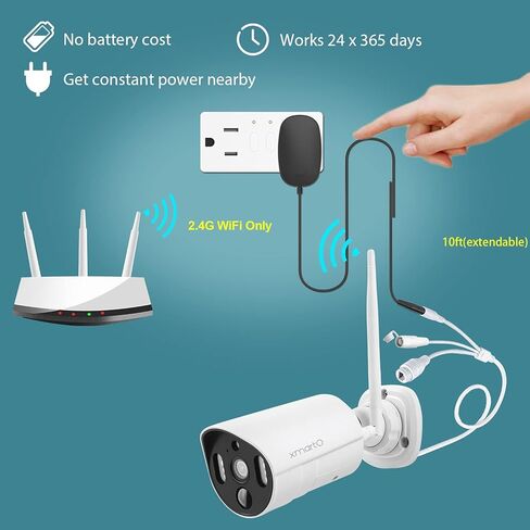 كاميرا أمان منزلية لاسلكية للكشف عن الحرارة من XMARTO، 2 حزمة، كاميرات واي فاي عالية الدقة 2K، رؤية ليلية ملونة بإضاءة الفيضانات، صوت ثنائي الاتجاه، صفارة إنذار بنقرة واحدة (مراقبة على مدار الساعة طوال أيام الأسبوع، حفظ إلى SD أو NVR أو Cloud، ww. Alexa،  in Kuwait