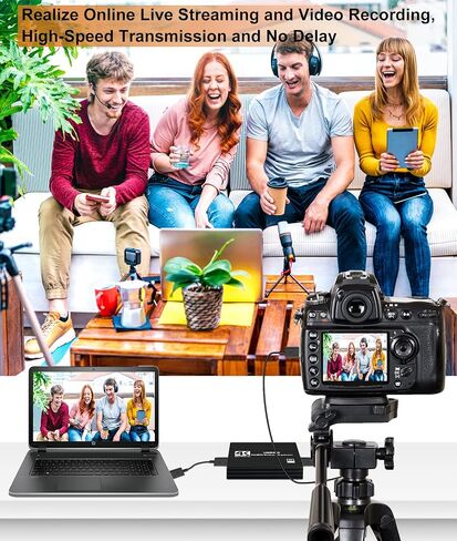 مويون بطاقة التقاط فيديو USB 3.0، 4K HDMI الى USB/نوع C مع ميكروفون وحلقة HDMI، بطاقة التقاط العاب للبث المباشر متوافقة مع نينتندو سويتش/ بلاي ستيشن 4/ او بي اس/ كاميرات الفيديو in Kuwait