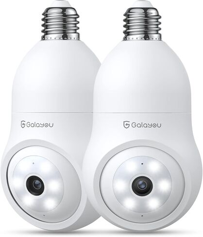 GALAYOU 360 Light Bulb Security Camera - Light Socket Wireless Camera for Home Security Recording Indoor&Outdoor, WiFi Video Surveillance with 2K Resolution, Motion Tracking,Works with Alexa in Kuwait