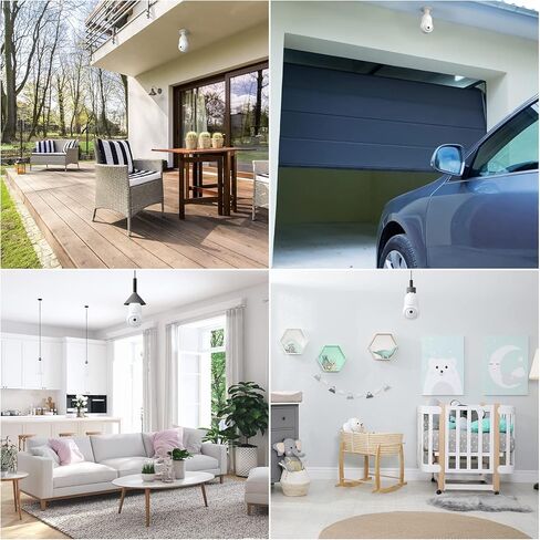 GALAYOU 360 Light Bulb Security Camera - Light Socket Wireless Camera for Home Security Recording Indoor&Outdoor, WiFi Video Surveillance with 2K Resolution, Motion Tracking,Works with Alexa in Kuwait