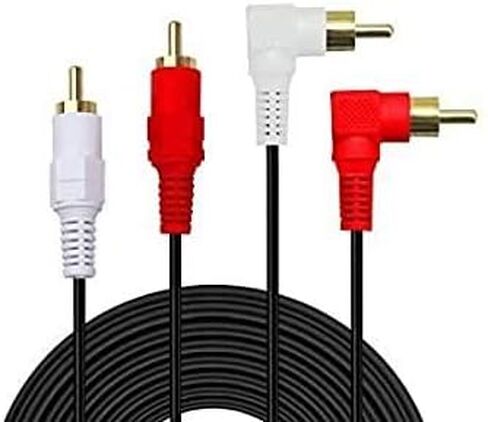 2RCA Cable,10ft Gold Plated 90 Degree Right Angle 2-Male to 2-Male RCA Audio Cable (10FT) in Kuwait