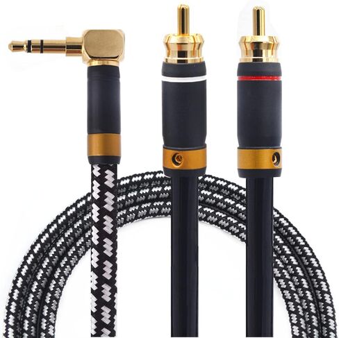 كابل Wekuant Audiophile RCA، [3M/9.8 قدم، قلب نحاسي مطلي بالفضة] كابل محول صوت ستيريو 3.5 مم ذكر إلى 2RCA ذكر بأقطار خارجية 6.5 مم للهواتف الذكية والأجهزة اللوحية ومكبرات الصوت والتلفزيون عالي الدقة in Kuwait