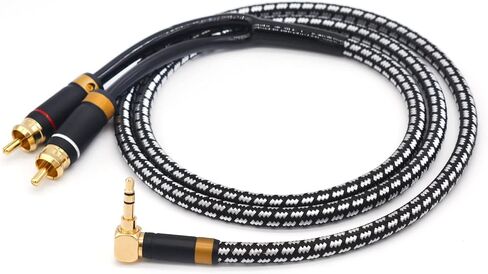 كابل Wekuant Audiophile RCA، [3M/9.8 قدم، قلب نحاسي مطلي بالفضة] كابل محول صوت ستيريو 3.5 مم ذكر إلى 2RCA ذكر بأقطار خارجية 6.5 مم للهواتف الذكية والأجهزة اللوحية ومكبرات الصوت والتلفزيون عالي الدقة in Kuwait