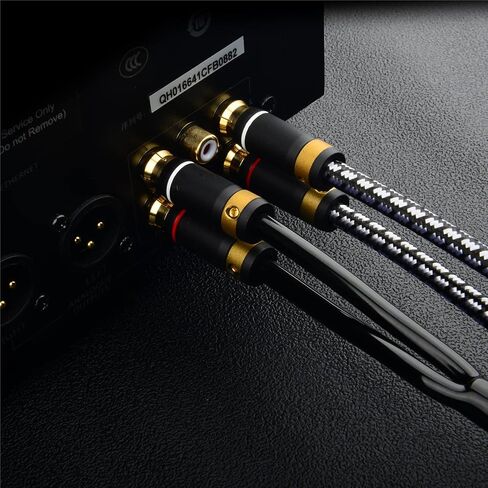 كابل Wekuant Audiophile RCA، [3M/9.8 قدم، قلب نحاسي مطلي بالفضة] كابل محول صوت ستيريو 3.5 مم ذكر إلى 2RCA ذكر بأقطار خارجية 6.5 مم للهواتف الذكية والأجهزة اللوحية ومكبرات الصوت والتلفزيون عالي الدقة in Kuwait