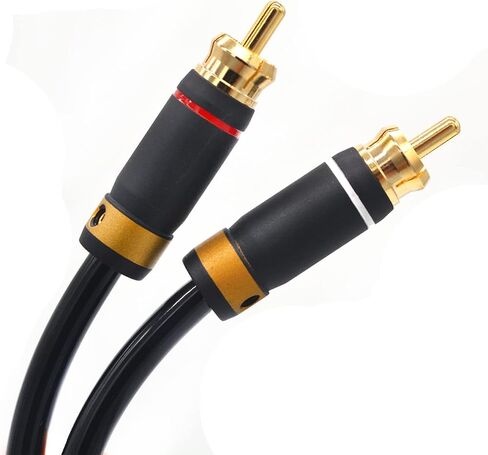 كابل Wekuant Audiophile RCA، [3M/9.8 قدم، قلب نحاسي مطلي بالفضة] كابل محول صوت ستيريو 3.5 مم ذكر إلى 2RCA ذكر بأقطار خارجية 6.5 مم للهواتف الذكية والأجهزة اللوحية ومكبرات الصوت والتلفزيون عالي الدقة in Kuwait